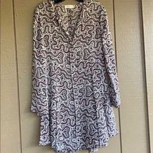 ALC Long Sleeve Silk Paisley Dress, Size 6